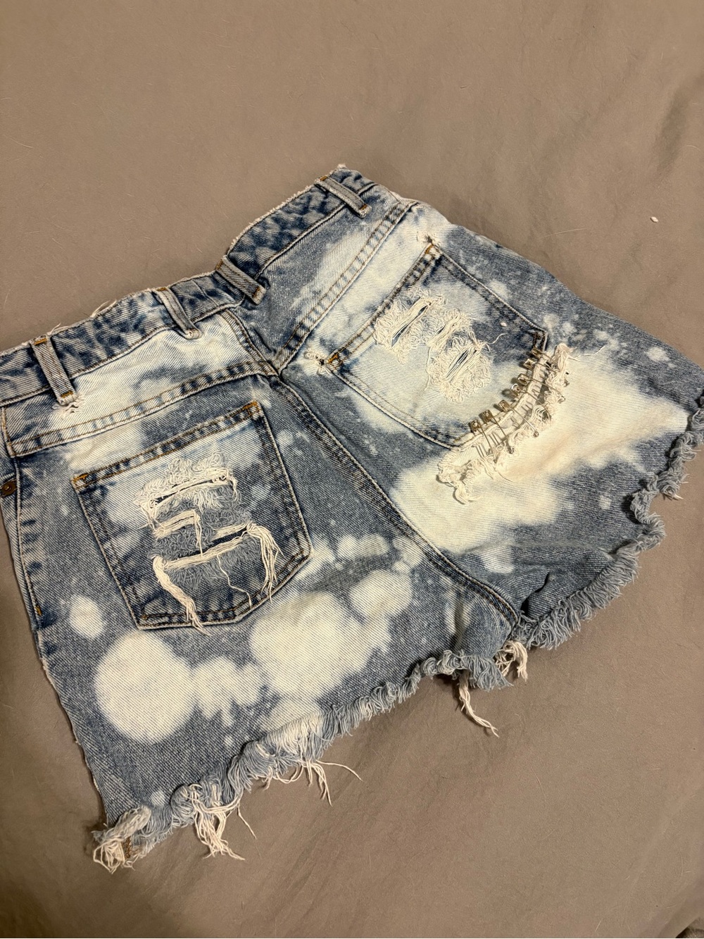 Talbots Bleached Distressed Denim Shorts - Light Blue